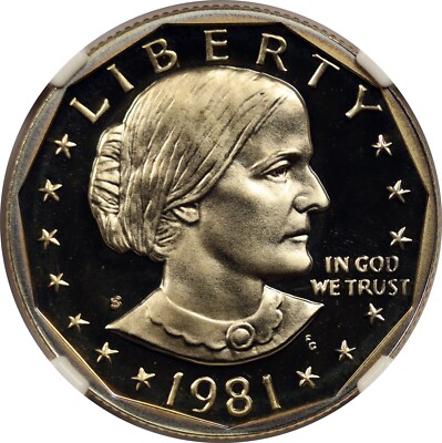 1981-S $1 NGC PF 69 Ultra Cameo (Type 2) Susan B Anthony Dollar | eBay