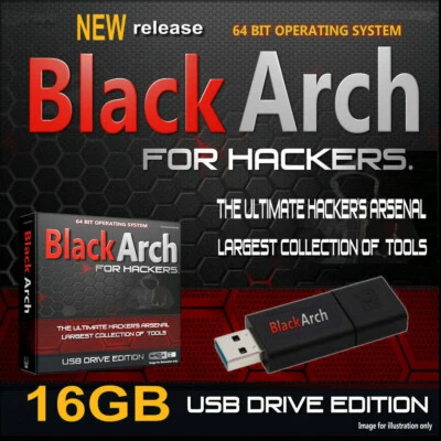 BLACKARCH LIVE USB -PRO HACKING OPERATING SYSTEM  2500+ TOOLS HACK ANY PC! Brute - Image 1 of 4