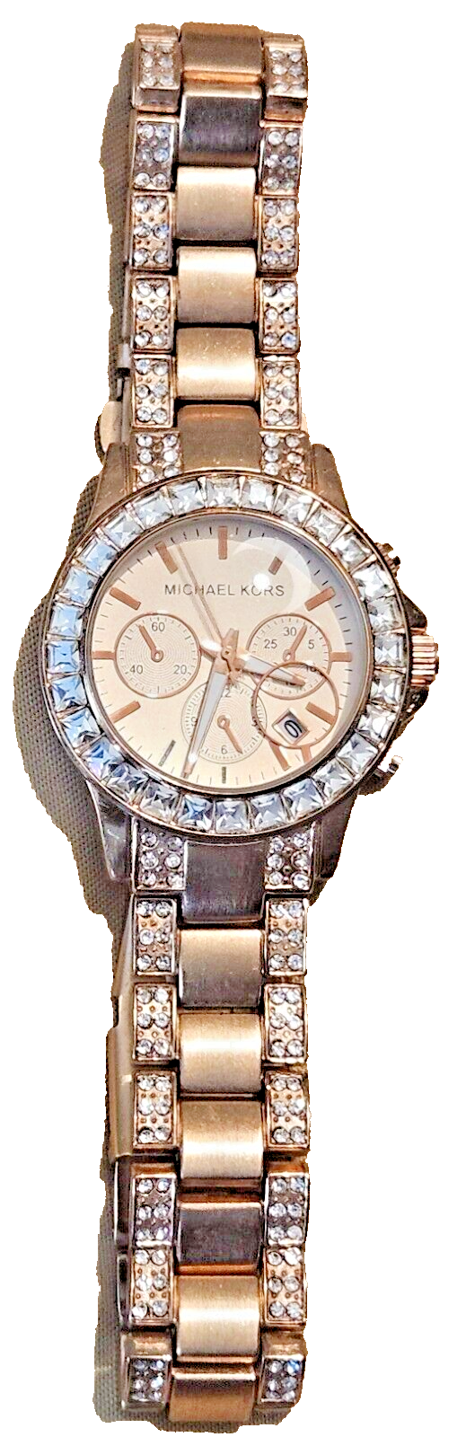 Michael Kors Layton MK7286 Rose Gold Rhinestone Bezel Women's Watch