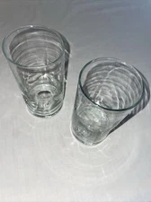 Crisa Libbey Impressions Clear Glass Sz 3” Wide 6” Tall Set Of 2 16 Oz Tumblers