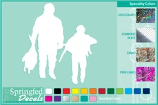 Father and Son Duck Hunting Silhouette cut vinyl decal #1 truck window Sticker