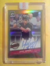 2020 Optic Jose Abreu Highlights Holo Gold Prizm ENCASED on Card Auto SP #10/10 