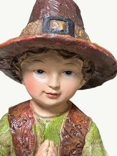Thanksgiving Pilgrim Couple Figurines Hand-Painted Resin Collectibles - Picture 4 of 12