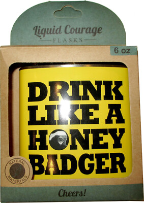 Flachmann/Taschenflasche HipFlask ''Drink Like A Honey Badger'' Edelstahl rostfrei