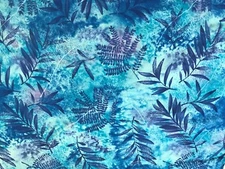 Cotton Quilt Fabric Floral Blue Aqua Timeless Treasures  by 1/2 Yard