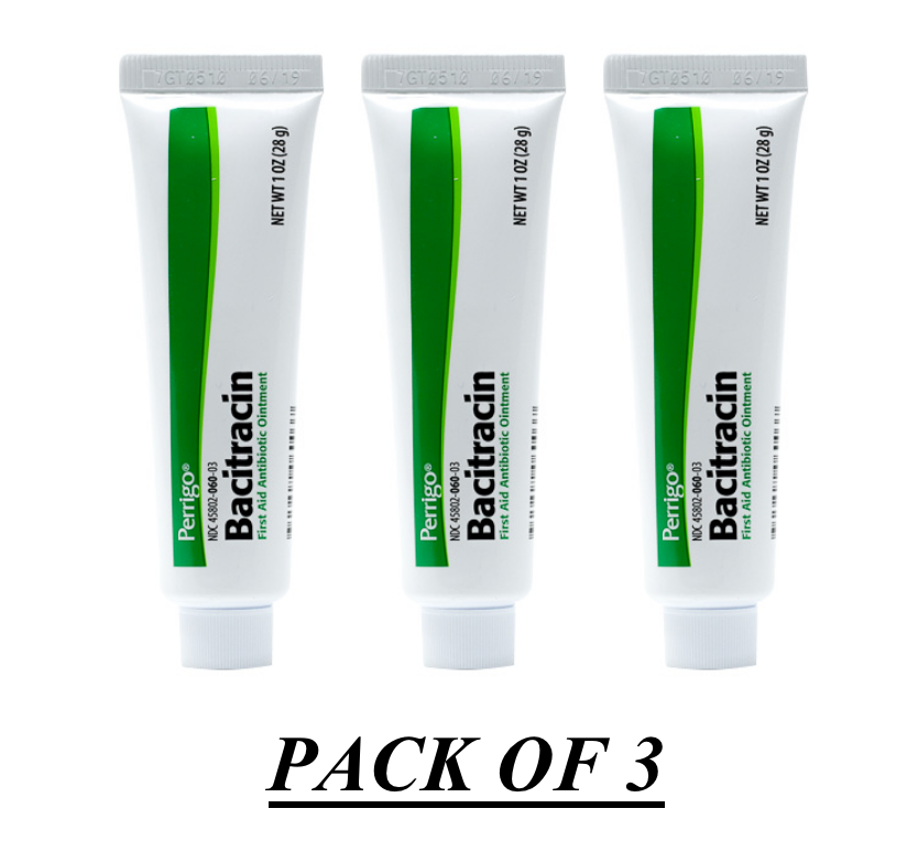 Perrigo First Aid Bacitracin Antibiotic 1oz Ointment (PACK OF 3) EXP