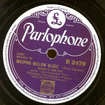 BESSIE SMITH -Blues Singer- Weeping willow blues/ Careless love..Schellack S8754
