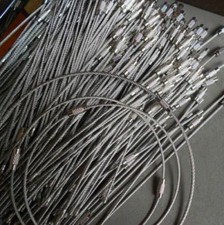 10-500pcs Stainless Steel Cable Wire Loop Luggage Tag Keychain Ring Screw Lock