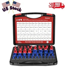 50Pcs Thread Checker, Nut and Bolt Thread Checker, 27 Inch & 23 Metric Box Se...