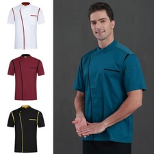 M-XXXL Unisex Short Sleeve Chef Uniform Hotel / Restaurant Jacket HRM Work Wear