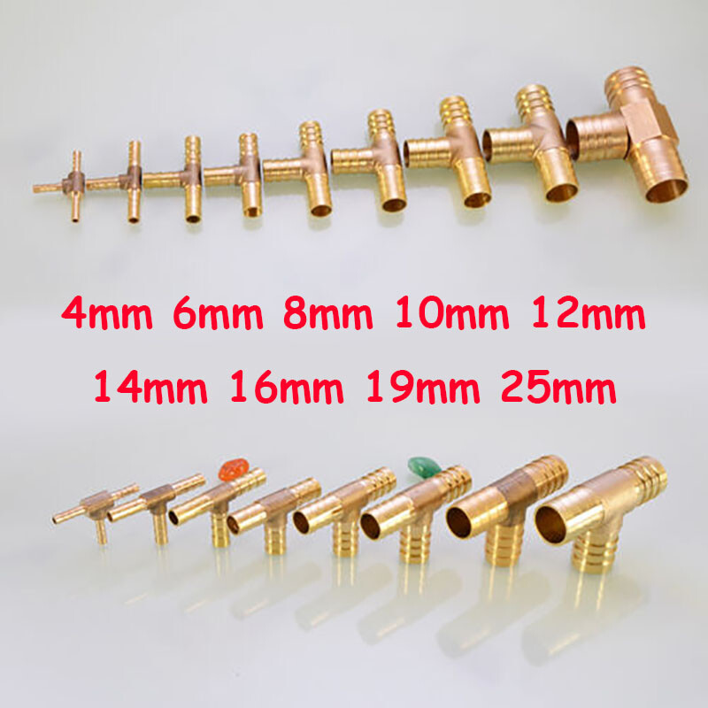 Sourcing Map 4 Mm Schlauchtülle Messing 3-Wege T-Anschluss Adapter Für
