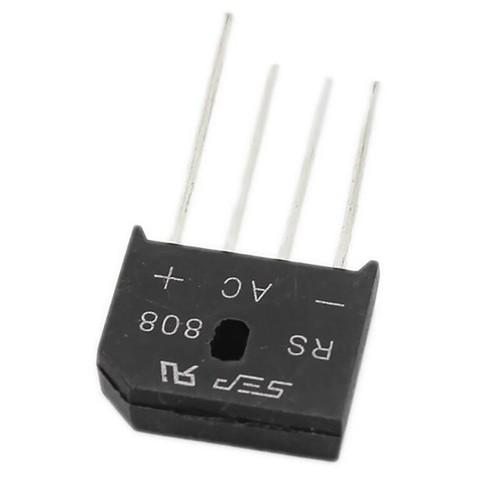 2 Pcs Black 8A 800V Diode Full Bridge Rectifier RS808 4 Pin Replaceable RS807 - Picture 2 of 3