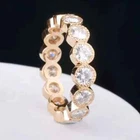 2.10Ct Round Cut Lab-Created Eternity Wedding Band Women's 14k Rose Gold Plated