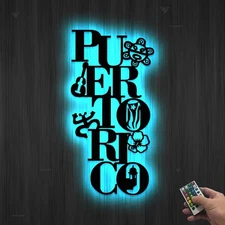 Custom Puerto Rico Metal Sign, Tropical Beach Decor, Personalized Wall Art, Gift