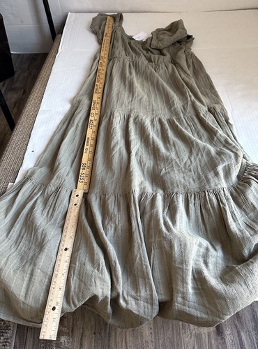 American Eagle Boho Peasant Prairie Dress Olive Drab Shabby Chic Sz L NWT $59.95 - Picture 11 of 12