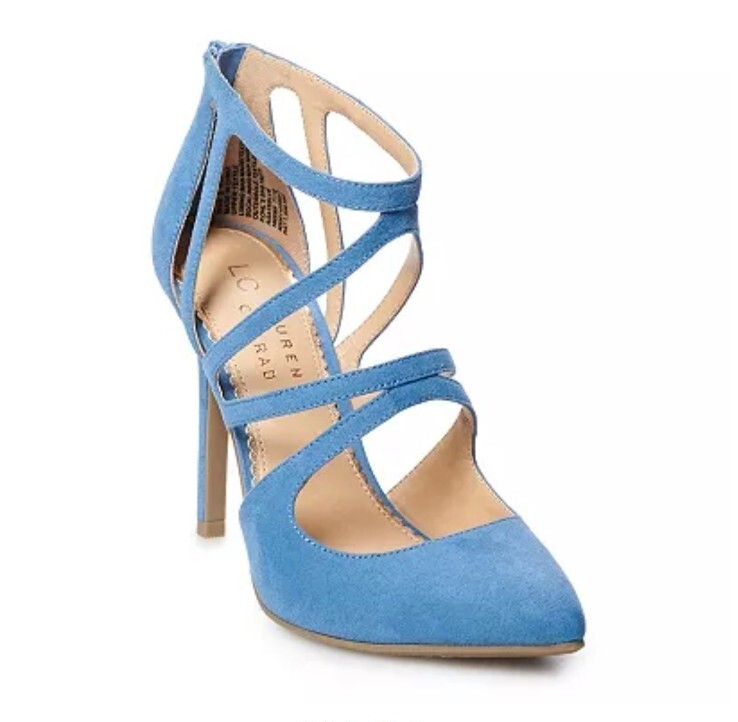 LC Lauren Conrad Agate Stiletto High Heels Blue Faux Suede Size New In  Box!