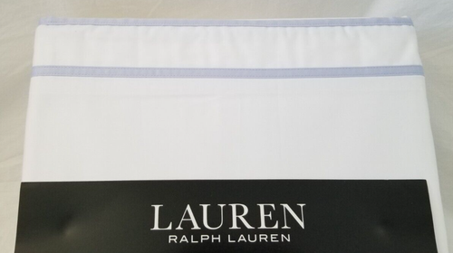 4 pc Ralph Lauren 300 TC Spencer Border Blue Cornflower Queen Sheet Set $170 NIP - Picture 5 of 13
