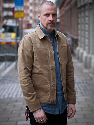 Maden Men's Waxed Canvas Cotton Jacket Military Work Jacket Khaki