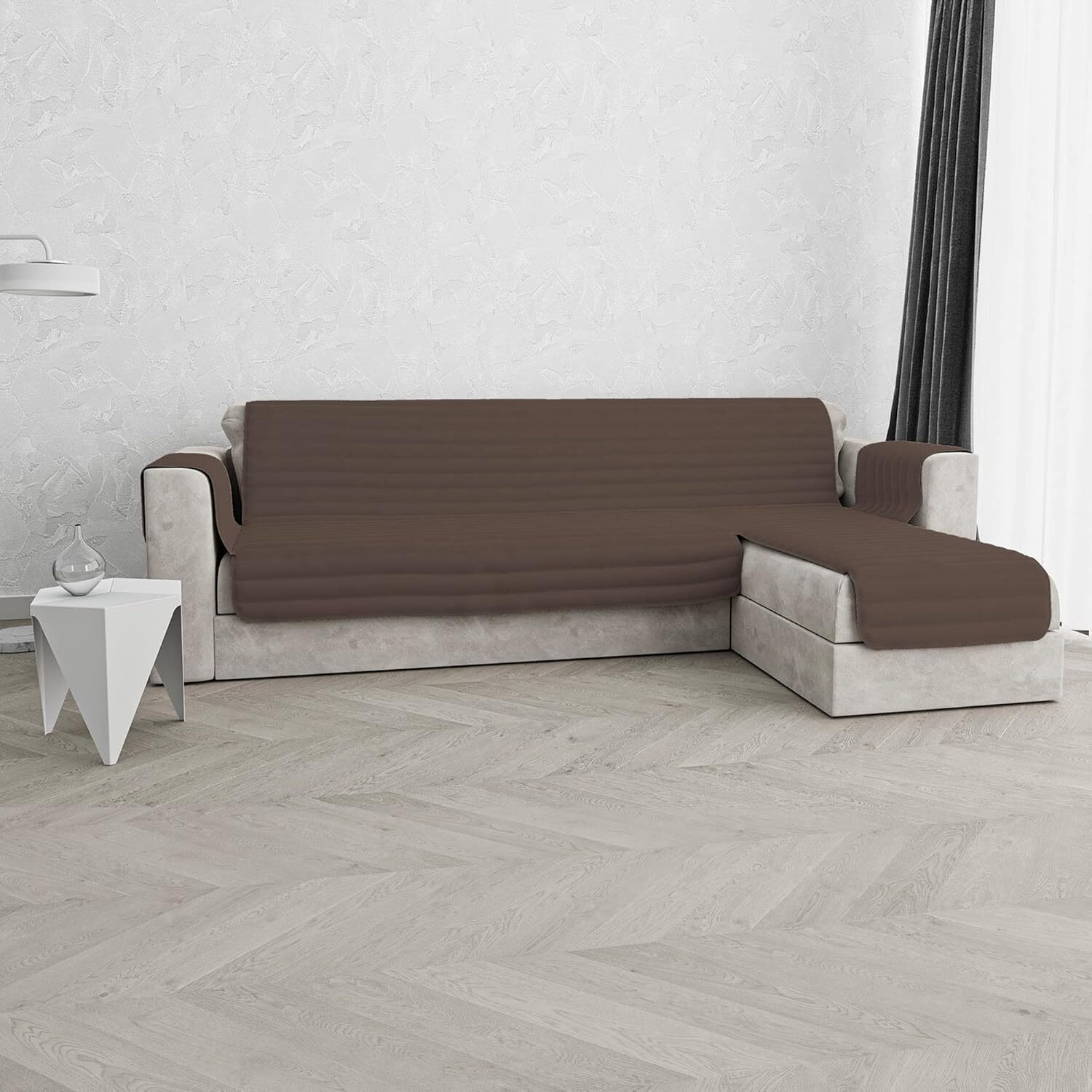 Trendy Copridivano Penisola, Marrone 290 cm PENISOLA DESTRA