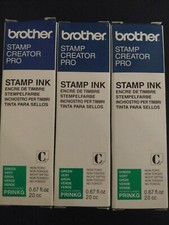 New 4 BROTHER Stamp Creator Pro Ink REFILLS GREEN 0.67 fl oz 20cc each Lot