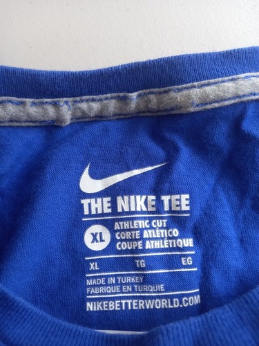 Nike Just Do It spell out logo blue 100% cotton T Shirt. UK men's size XL - Picture 6 of 11
