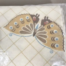 NOS Vintage Lady Pepperell Carefree Butterflies No-Iron Muslin FULL Flat Sheet