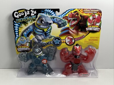 Heroes of Goo Jit Zu Dino X-ray Fossil Face Off 2-Pack  THRASH vs VERAPZ , NEW!