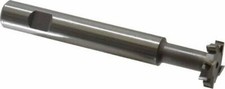 Made in USA 1" Diam, 1/4" Wide, Cobalt T-Slot Cutter 7/16" Neck Diam, 1" Neck...