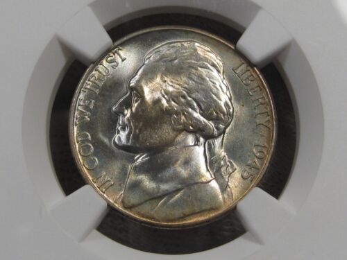 GEM BU Silver WW2 1945-S Jefferson Nickel NGC MS67. #6 - Picture 2 of 8