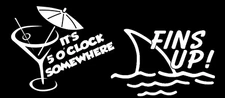 Two Pack Fins Up - It's 5 O'clock Somewhere Decal Car Window Laptop Tablet