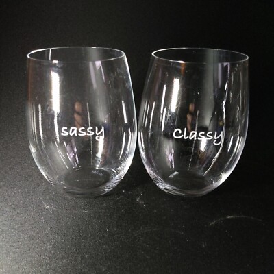 RIEDEL O SASSY & CLASSY STEMLESS WINE GLASSES, Lead Free Crystal, 4 3/4'', 2PCS