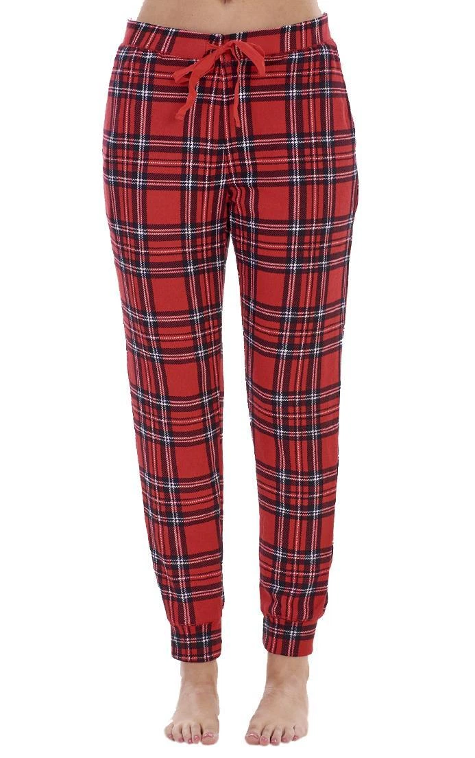 Ladies Festive Red Cuffed Lounge Wear Pockets PJ Pyjama Bottoms REDUCED 2 CLEAR