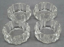 Set of 4 ABP American Brilliant Period Zipper & Panel Clear Cut Crystal Salts