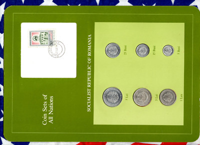 Coin Sets of All Nations Romania 1966 -1982 UNC 27.3.85 5 Bani 1975