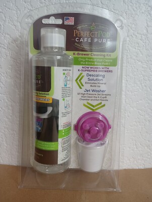 Brand New Perfect Pod Cafe Pure K-Brewer Cleaning Kit w/Descaling Solution