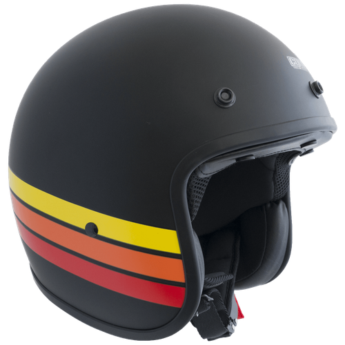 CASCO JET IN FIBRA VINTAGE CGM 170G STRIKE NERO OPACO MOTO CUSTOM | eBay