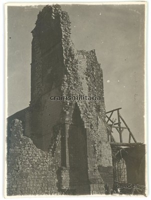 Orig. Foto zerstörtes Kirche NEUVILLE-SAINT-VAAST b. Arras Lens Frankreich 1.WK