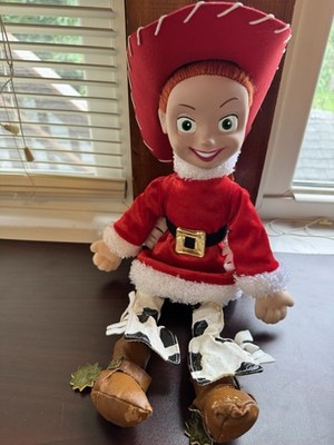 Disney Store Exclusive Holiday Jessie 18  Plush Toy Story Santa Cowgirl
