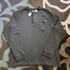 NWT LL Bean Men s Rangeley Blue BeanBuilt Waffle Knit Henley Sweater XL Tall