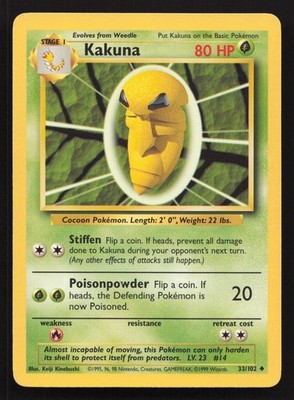 Kakuna Uncommon Base Set 033/102 MP