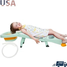 Adjustable Kids Hair Washing Station Ergonomic Shower Chair Folding Bath Seat US