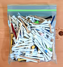 Over 100 Pack Assorted Color 2-3/4" or 3-1/4" Premium Wood Golf Tees