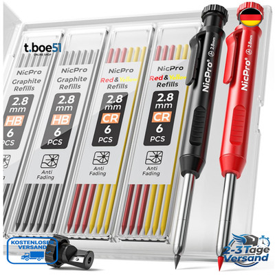 Nicpro Tieflochmarker Bleistift Set 2 Stück 26 Minen 45 mm Sp