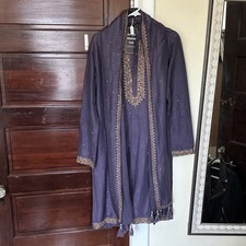 Kalki Indian Wedding Men's Purple Silk Kurta Set with Hand Embroidery