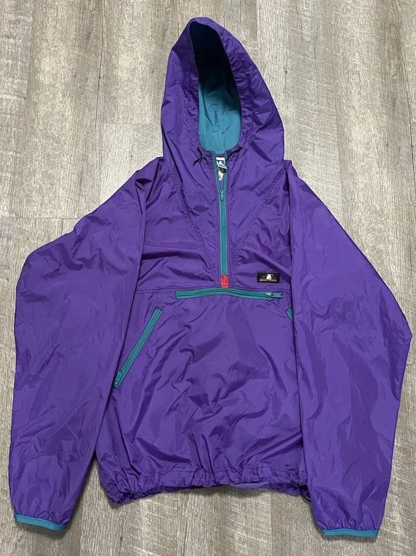 Vtg Windbreaker Jacket XL 1/2 Zip Nylon Hoodie Retro Packable Gorpcore 90s X-Lrg