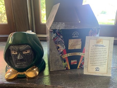 DR. DOOM 1997 Marvel Applause Limited 1st Edition Figural Mug WITH COA NEW!