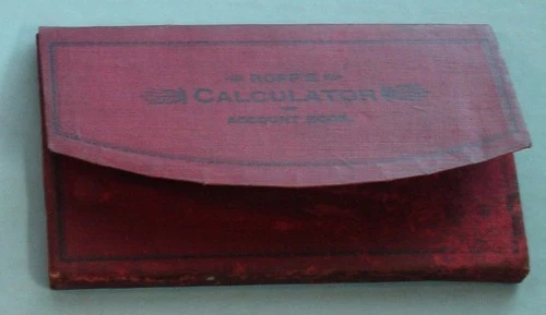 ROPP'S CALCULATOR AND ACCOUNT BOOK 1895 Envelope Style Booklet 128 Pages w Pouch