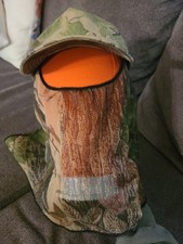 Vintage Cabela's Trebark camo Hat with Mask turkey hunting. USA Made. K6