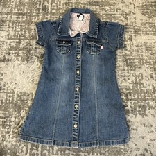 Vintage 2005 Baby GAP Denim Jean Dress Girls Size 3T Snap Front