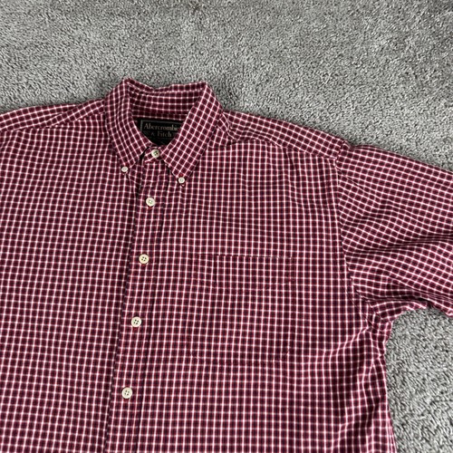 Abercrombie & Fitch Shirt Mens Medium Red Plaid Button Down Casual Cotton Pocket - Picture 3 of 8